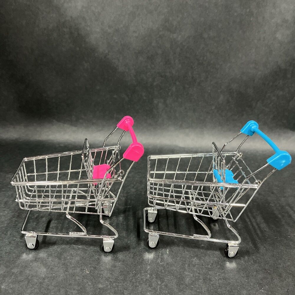 2 Metal 1/6 Scale Shopping Cart Model Pink & Blue For‎ 12" Action Figure Barbie
